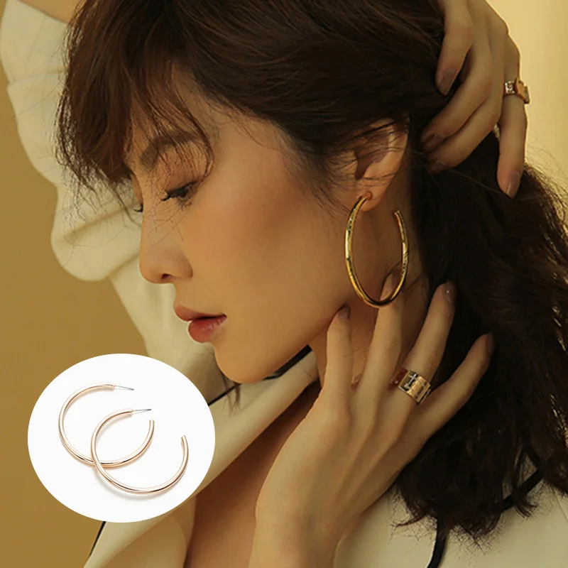 Новый минималистичный дизайн металлические серьги круглой геометрии