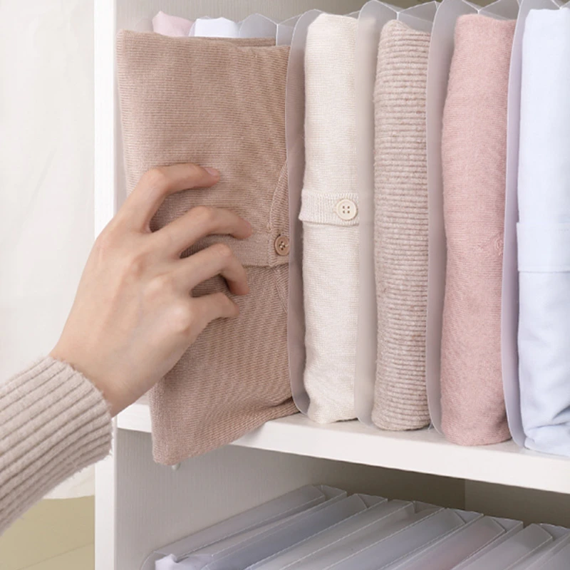 

T shirt Organizer Clothes Folding Board Closet Storage Rack Wardrobe Clothing Organizer T-shirt Storage System Space Saver