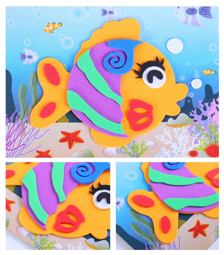 5 шт./компл. Мультяшные животные 3D наклейка из вспененного этилвинилацетата пазл