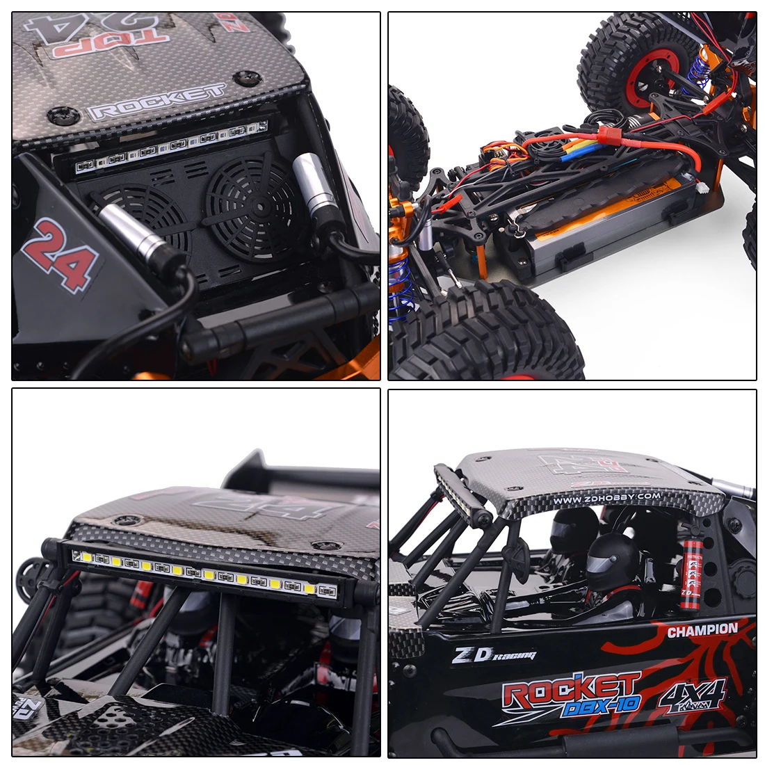 ZD гоночный ракета DBX-10 1/10 4WD 80 км/ч 2 4 г бесщеточный мотор скоростной