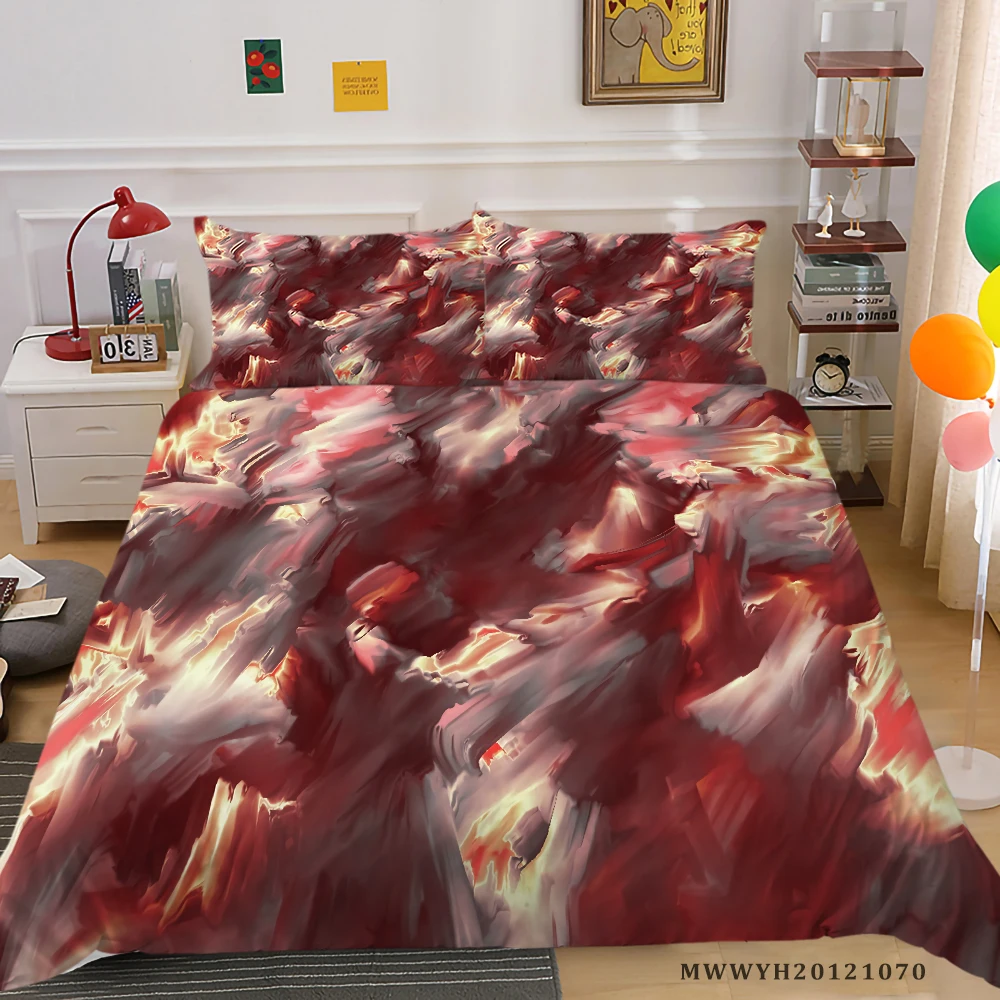 

3D Bedding Set King Size Quilt Cover Set Colourful Fashionable 2/3pcs Creative Soft Unique Bed Set Pillowcase
