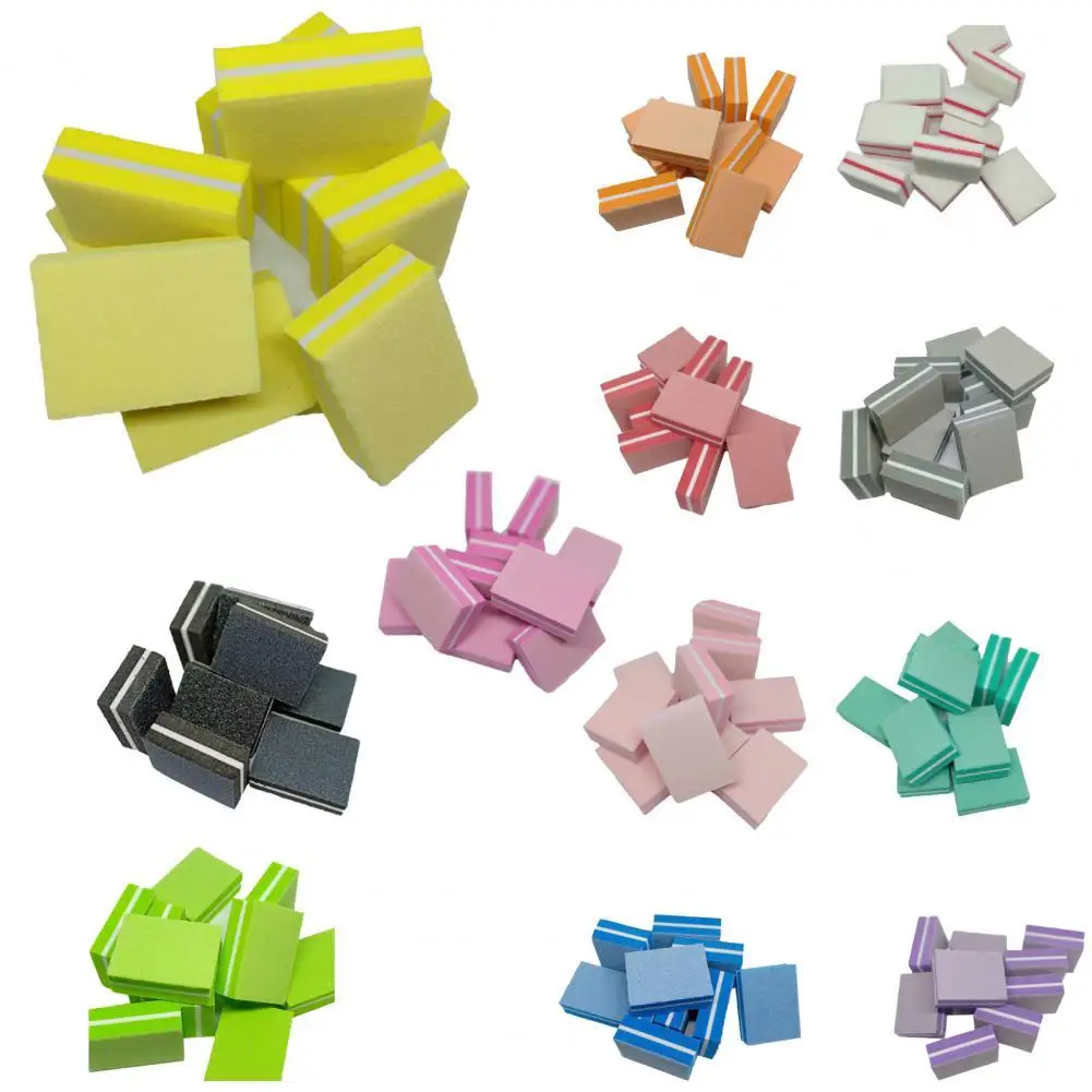 

50Pcs / Bag Nail File Block Pedicure Manicure Care Nail Art Mini Multi-function Sponge Manicure Tools Buffer Blocks for Nail