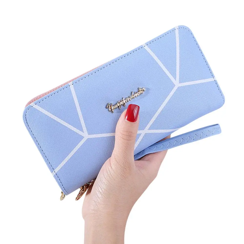Женский многофункциональный кошелек на молнии с геометрическим узором PinShang |