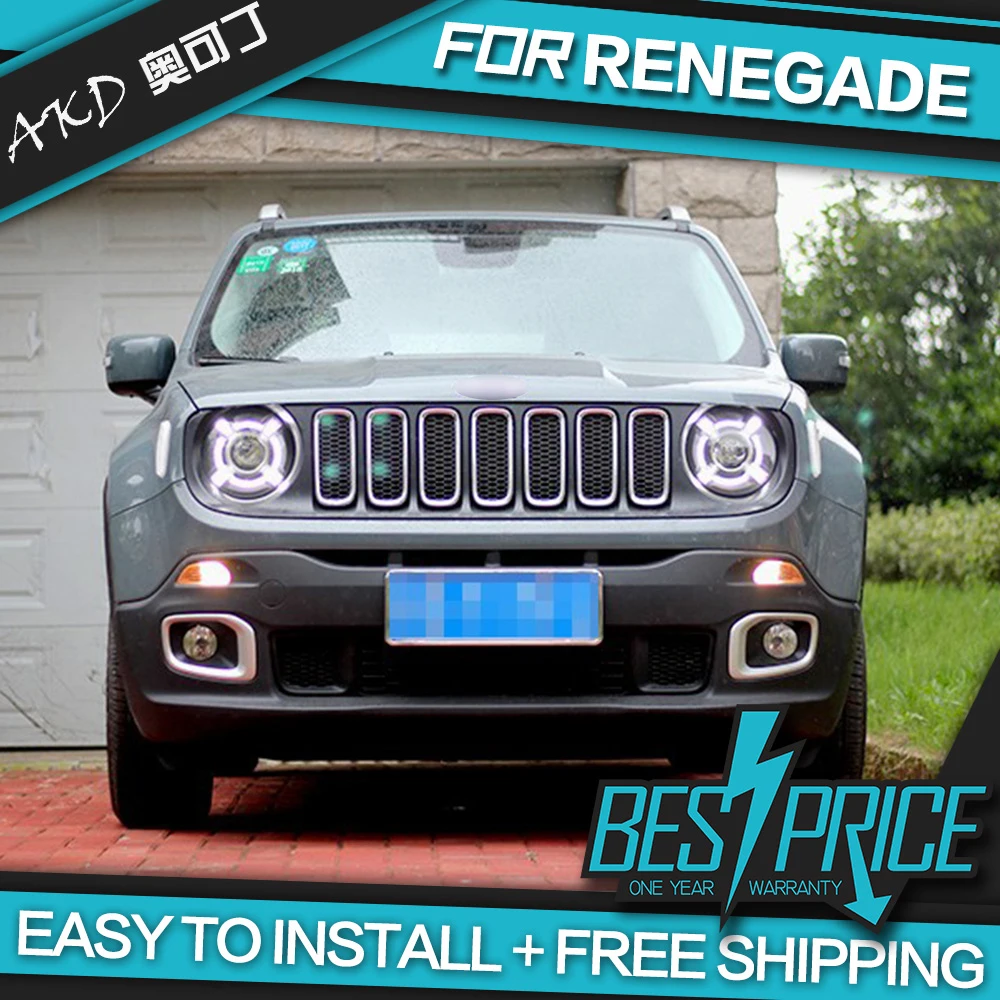 АКД автомобилей Стайлинг фар для джипа Renegade 2015 2018 фары светодиодный ходовые огни