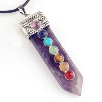 100 unique 1 pcs silver plated natural purple amethysts sword shape chakra healing pendant for new year jewelry