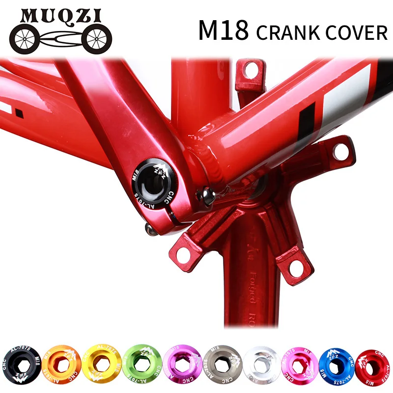 

MUQZI Dental Plate Cover Crank Screw Cap M18 MTB Crankset Crank Cover 9 Colors Aluminum BMX Road Bike Fitting
