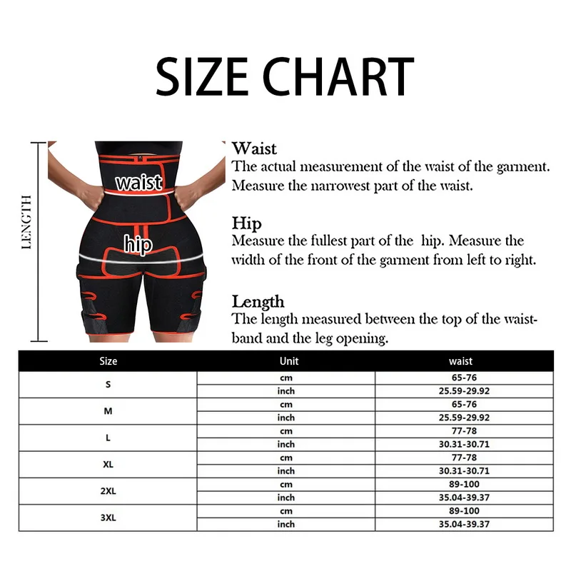 

3 1 waist and thigh trimmer Double Compression Belt Leg Support Sweat Sauna Effect Neoprene Waist Trainer Butt Lifter Workout