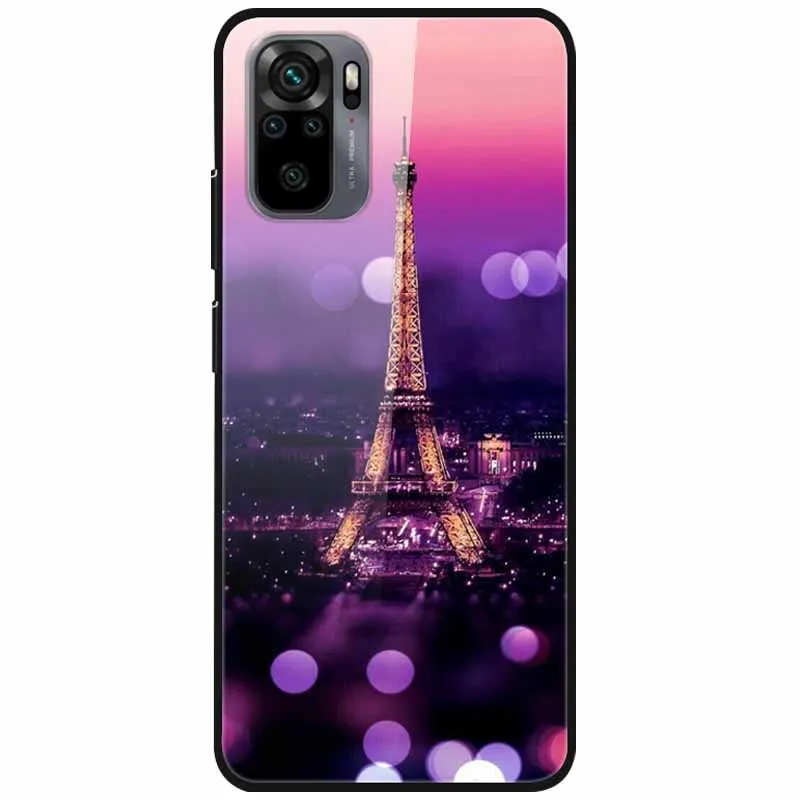For Xiaomi Redmi Note 10s Case Note10 Luxury Tempered Glass Hard Covers for Redmi Note 10 Note10S Funda 10 S Bumper Cool Marble