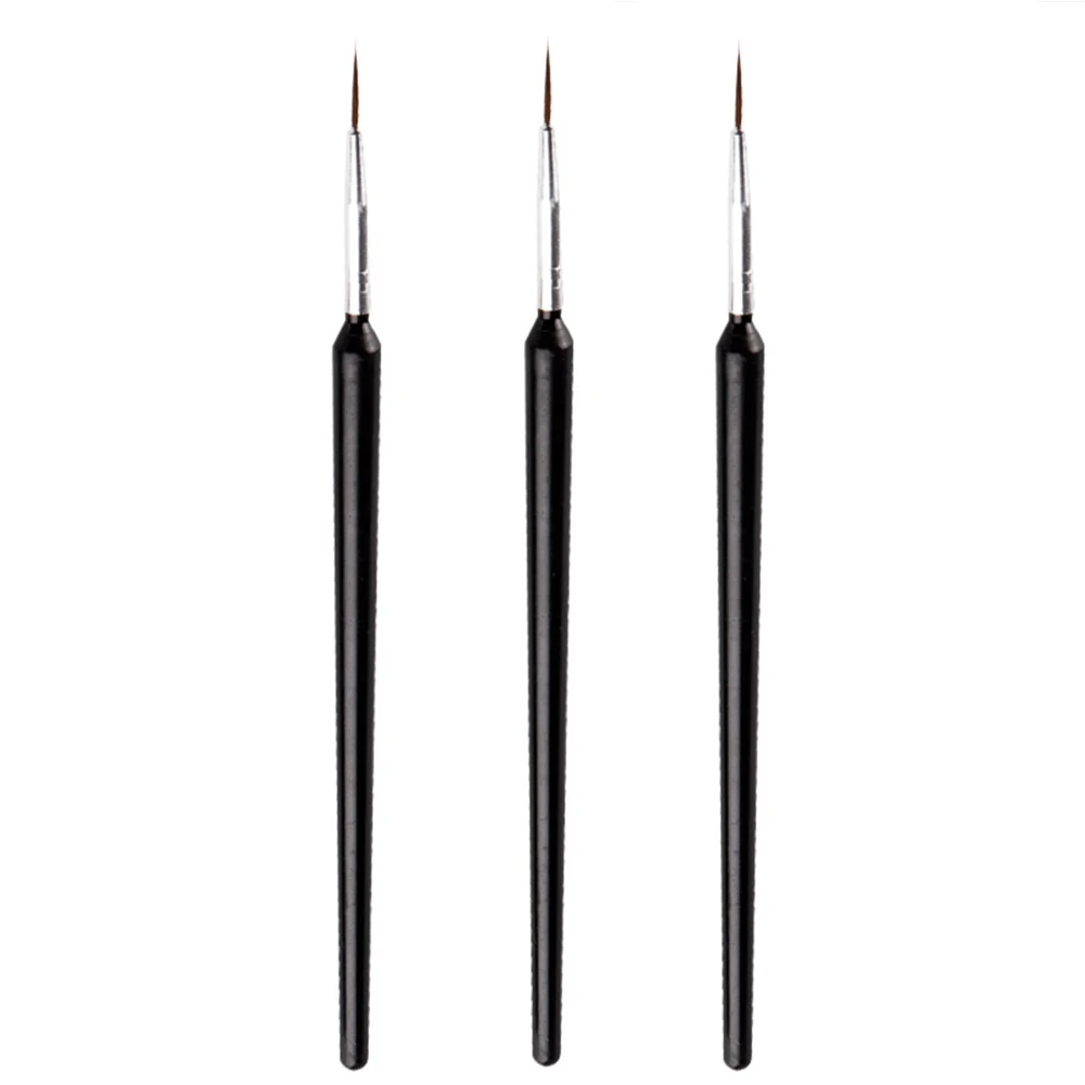 3Pcs Black Dmoley 15/7/3 шт Нейл-арт кисть-Карандаш Для Рисования Акриловый строитель плоские хрустальные рисунок маникюрная щетка для ногтей Инструменты Кисти - Цвет: 3Pcs Black