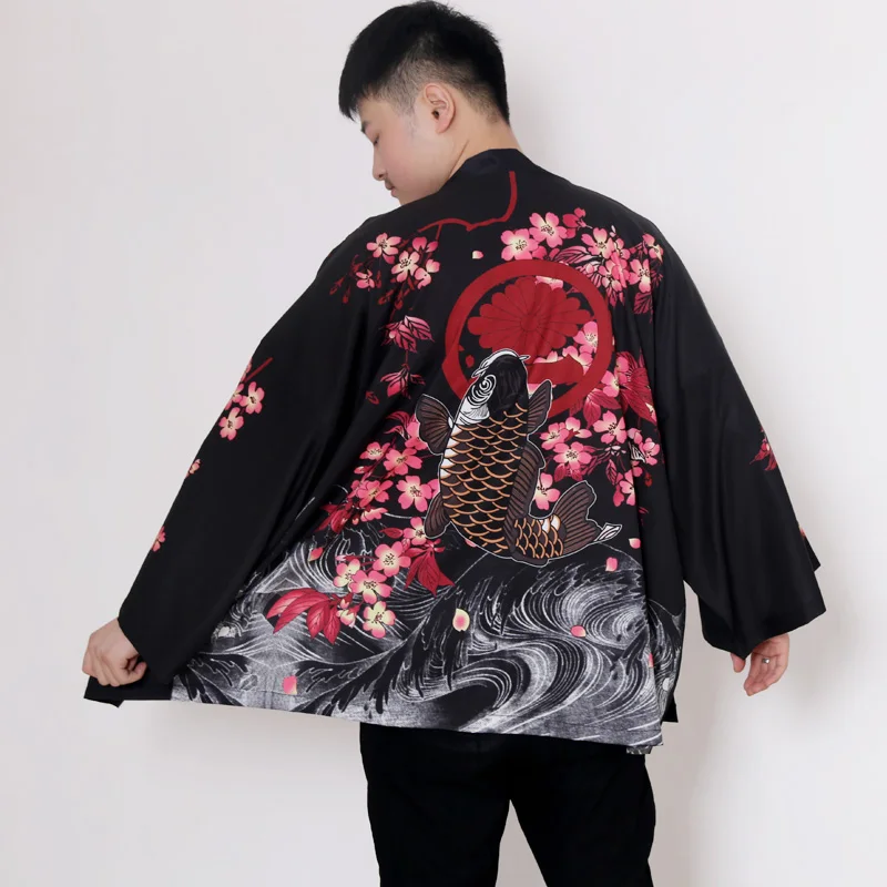 Кимоно мужское традиционное японское кимоно мужской кардиган Harajuku уличная