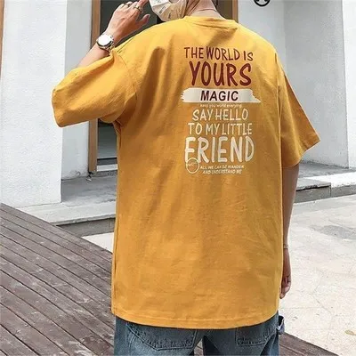 

Short-sleeved white t-shirt men's 2020 new couple outfit bottoming shirt