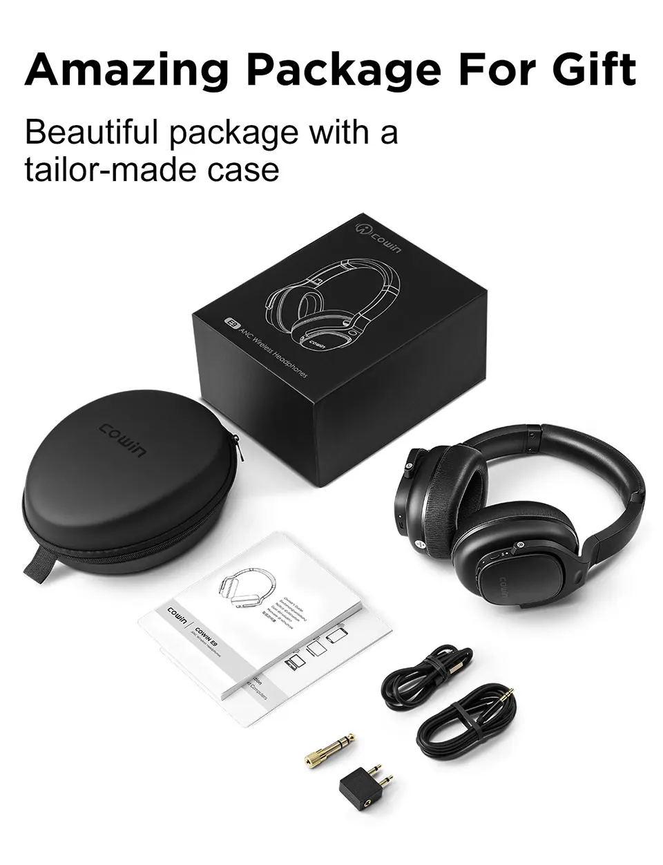 COWIN E9, активные наушники с шумоподавлением, bluetooth-наушники, беспроводная гарнитура с микрофоном, Aptx HD sound