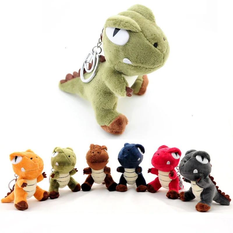 

Cute Dinosaur Stuffed Plush Doll Toys For Children Key Ring Chain Bag Charms Cartoon Tyrannosaurus Stuffed Toy Birthday Gifts