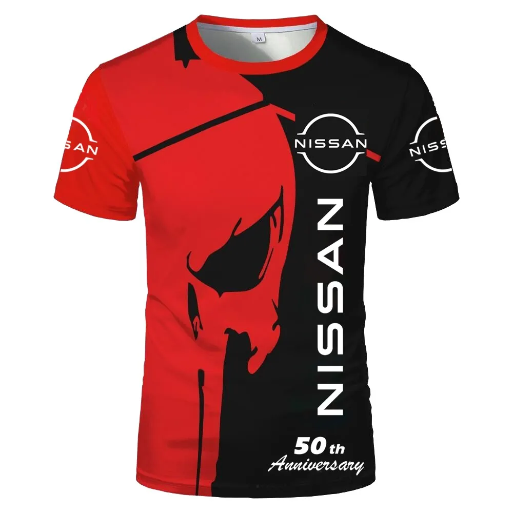 

New summer leisure high-quality T-shirt brand car racing competition suit printing round neck fashion casual street couple short