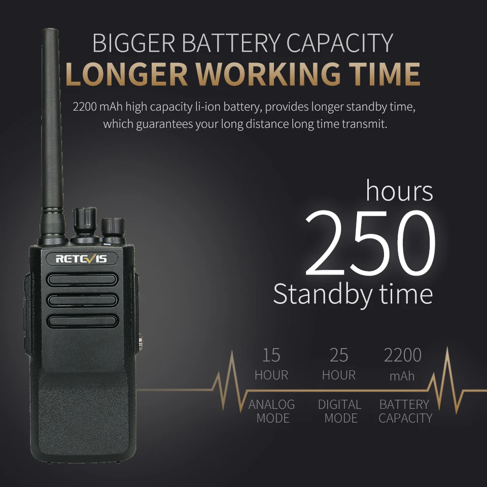 Высокая мощность DMR радио цифровой IP67 водонепроницаемый Walkie Talkie Retevis RT50 дисплей UHF VOX портативный двухсторонний радио Walkie-Talkie