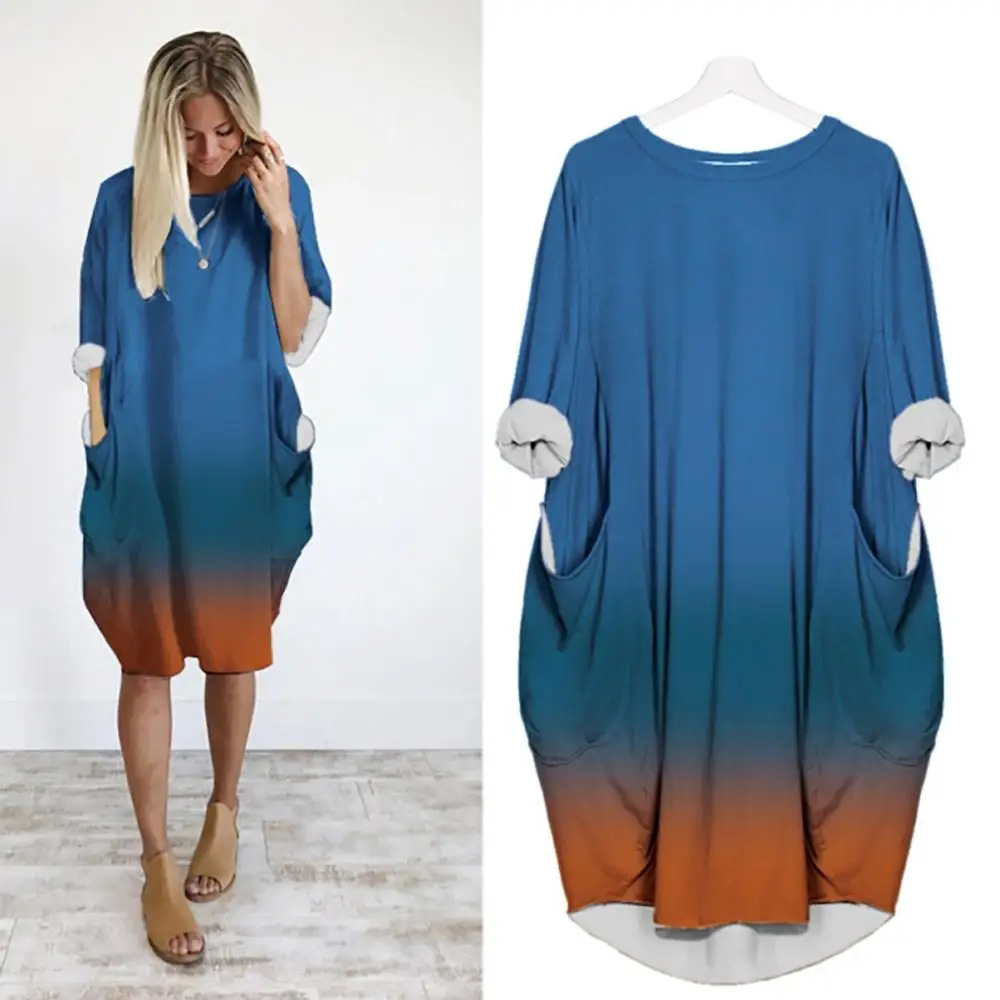 Новинка 2020 весенне осеннее Повседневное платье для женщин размера плюс