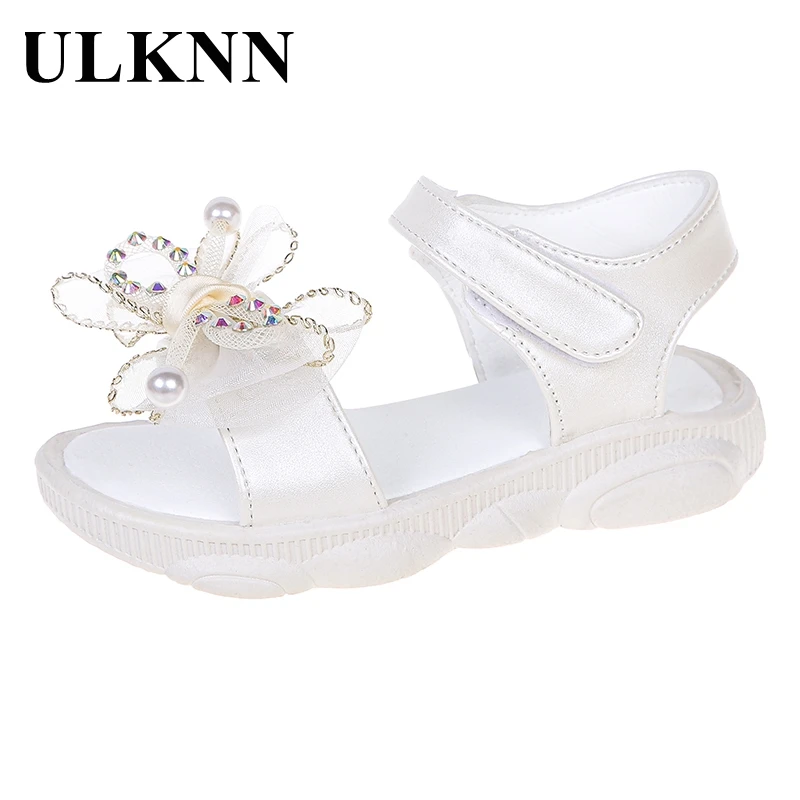 

ULKNN Girls Bow Shoes Children's Fashion Solid Soft Sandals 2021 Flats Shoes New Casual Footwears Non-slip Comfortable Summer