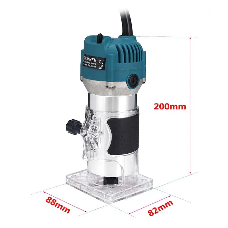 

800W 30000rpm Woodworking Electric Trimmer Wood Milling Engraving Slotting Trimming Machine Hand Carving Machine Wood Router