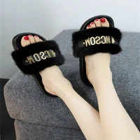 new ladies slippers 100 high quality mink slippers real mink slippers casual flat shoes home slippers ladies indoor slippers