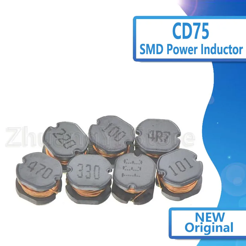 50 шт./лот SMD силовой индуктор CD75 3.3uH 2.2uH 4.7uH 6.8uH 10uH 22uH 33uH 47uH 100uH 220uH 330uH 470uH 100 220 330 470 101 471