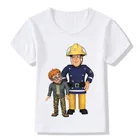 Новинка 2021 забавная Футболка с принтом пожарного Sam детские летние топы с мультяшным рисунком шорты для девочек и мальчиков повседневная детская одежда футболка
