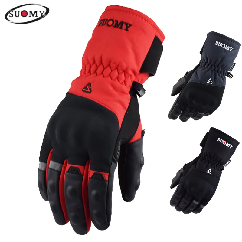 

SUOMY Long Moto Gloves Warm Snowmobile Gloves Outdoor OffRoad Motorcycle Riding Gloves Thick Racing Gloves Biker Glove Gant Moto