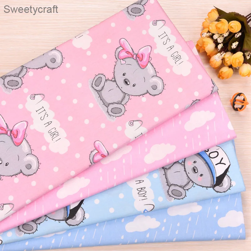 50*160 см с принтом для девочек и мальчиков рисунком медведя хлопок твил ткань пике