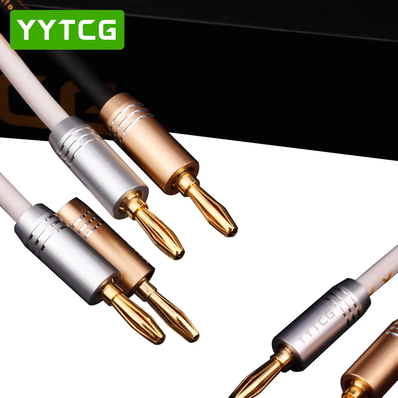 YYTCG Hifi динамик кабель OCC Чистая медь аудио провод с позолоченным банановым