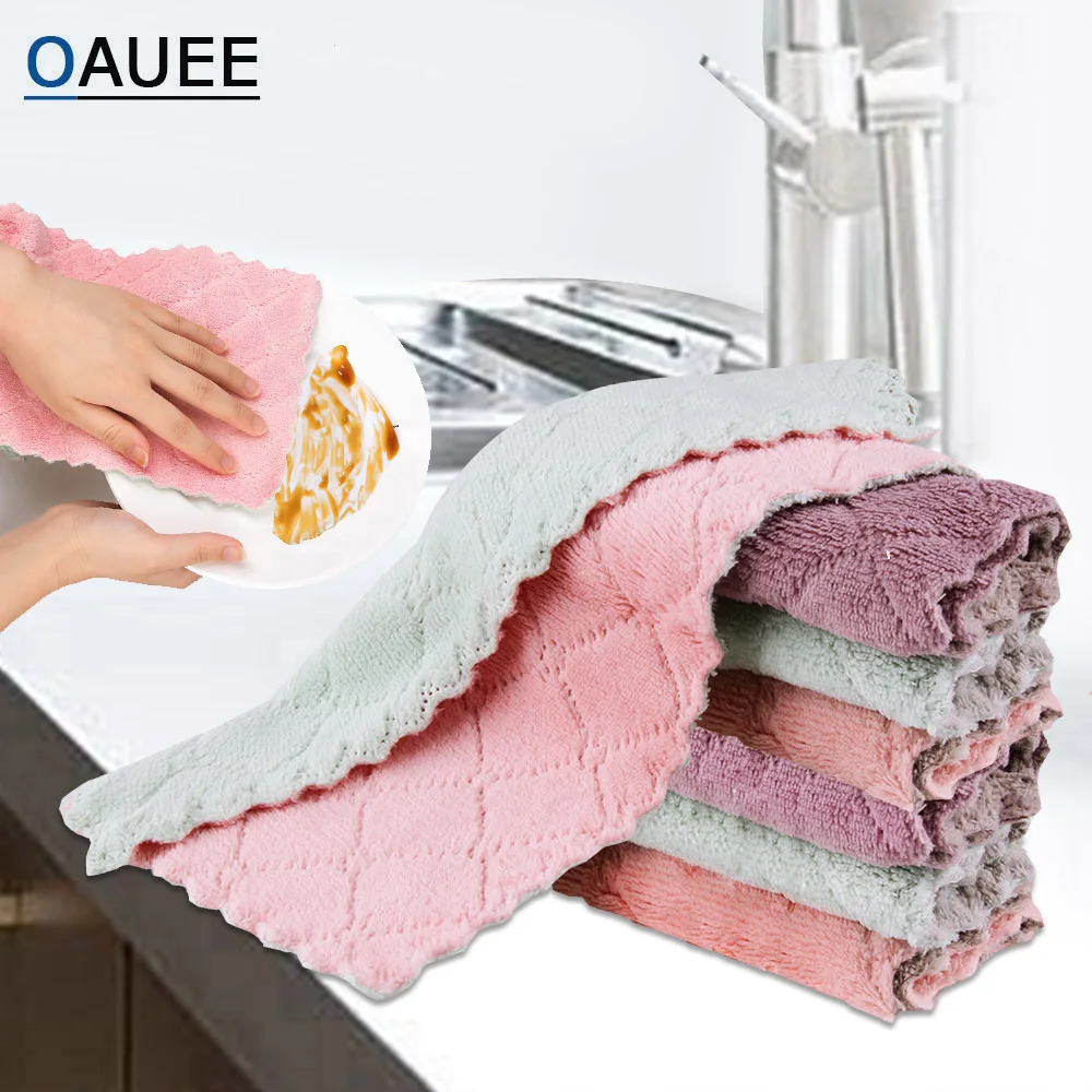 

4/8pcs/lot 8pcs/lot Home Super Absorbent Microfiber Towels Kitchen Thicker Wipe Dish Cloth for Cleaning Table kitchen Towel