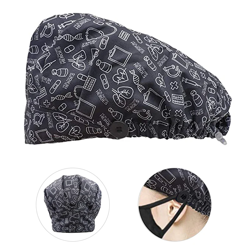 

Ladies Pure Cotton Printed Hats High Quality Comfortable Baotou Caps Housework Cleaning The Room Wearing Hats