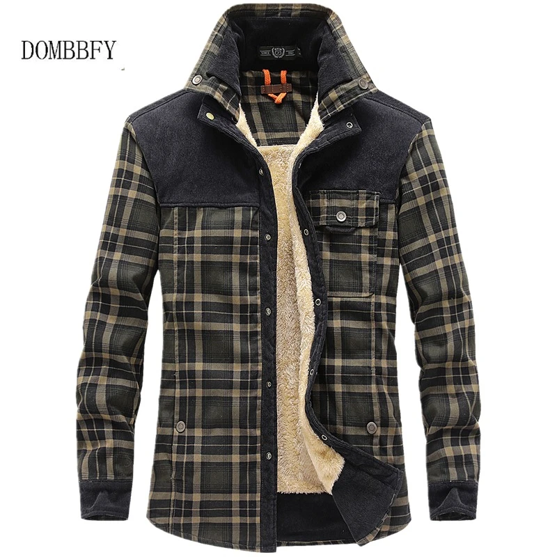 Зимние теплые фланелевые рубашки в клетку мужские армейские военные флисовые