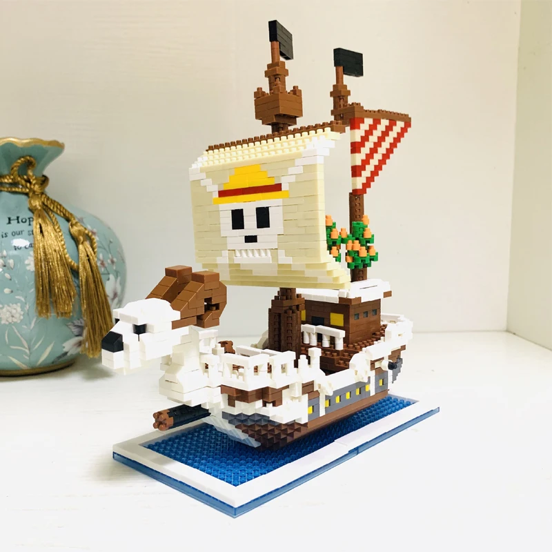 ZMS 3445 Аниме One Piece Luffy Going Merry Pirates корабль лодка 3D модель DIY Мини Алмазные Блоки