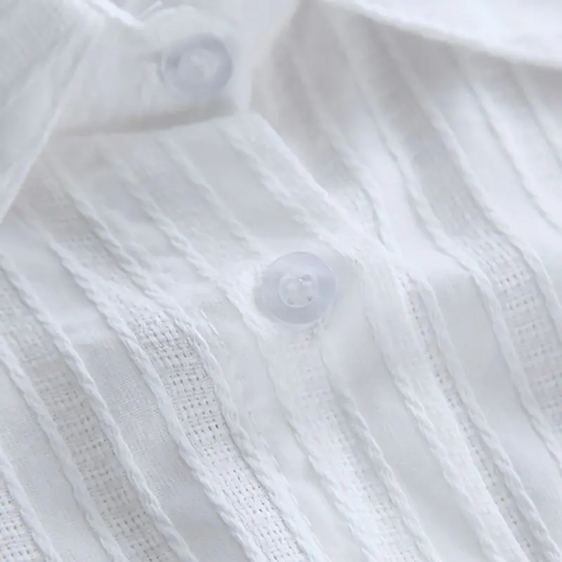 

Fall Women White Blouse Single Breasted Fashion Loose Long Sleeve Breathable Blouses Spring Autumn Office Lady Shirts