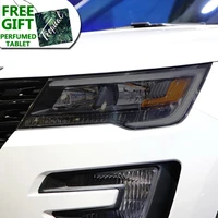 car headlight protective film front light transparent smoked black tpu sticker for ford explorer 2016 on u502 u625 accessories