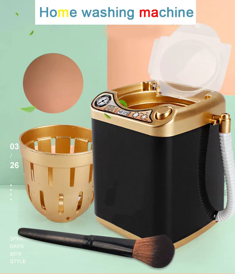 Electric Makeup Brushes Puff Washing Machine Sponge Washer Cleaning Tools Mini Simulation Children's Toy | Красота и здоровье