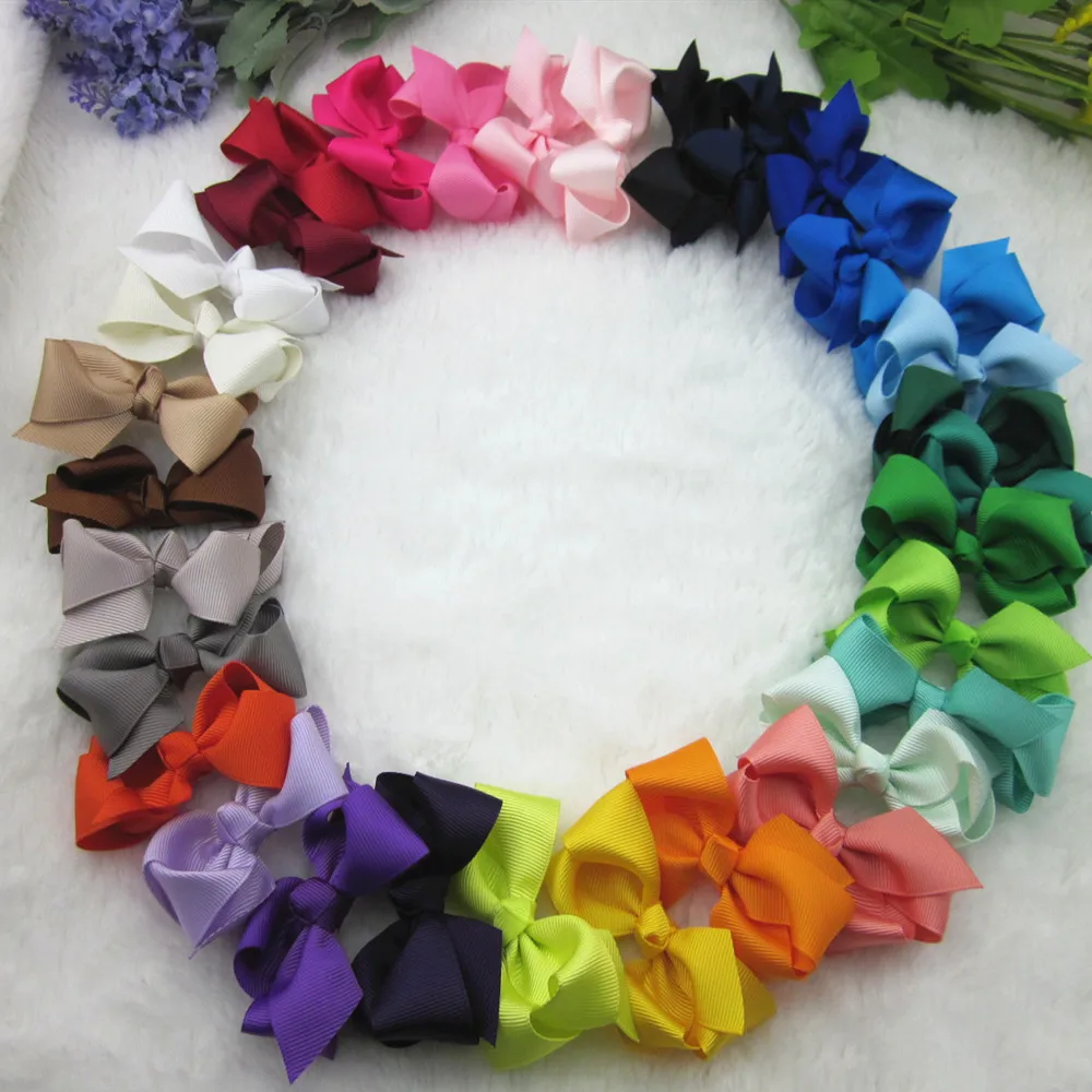 XIMA 640 шт./лот 3 дюймовая атласная лента бантики для волос без зажима Hairbow Детские аксессуары для волос