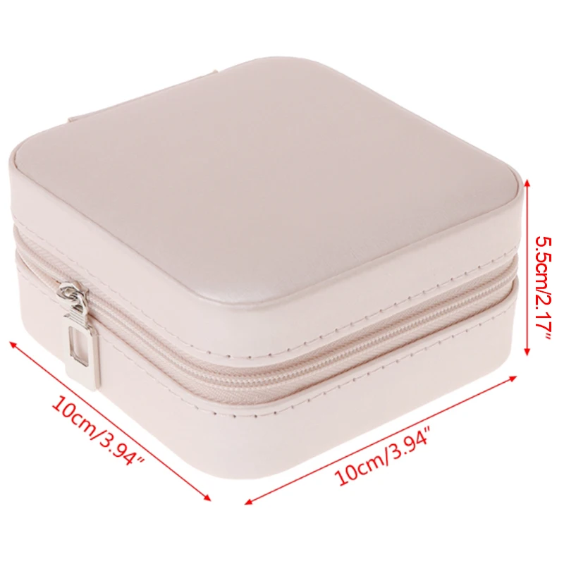 

2Pcs Portable Jewelry Box Zipper Pu Storage Organizer Jewelry Holder Packaging Display Travel Jewelry Case Gift Boxes for Women