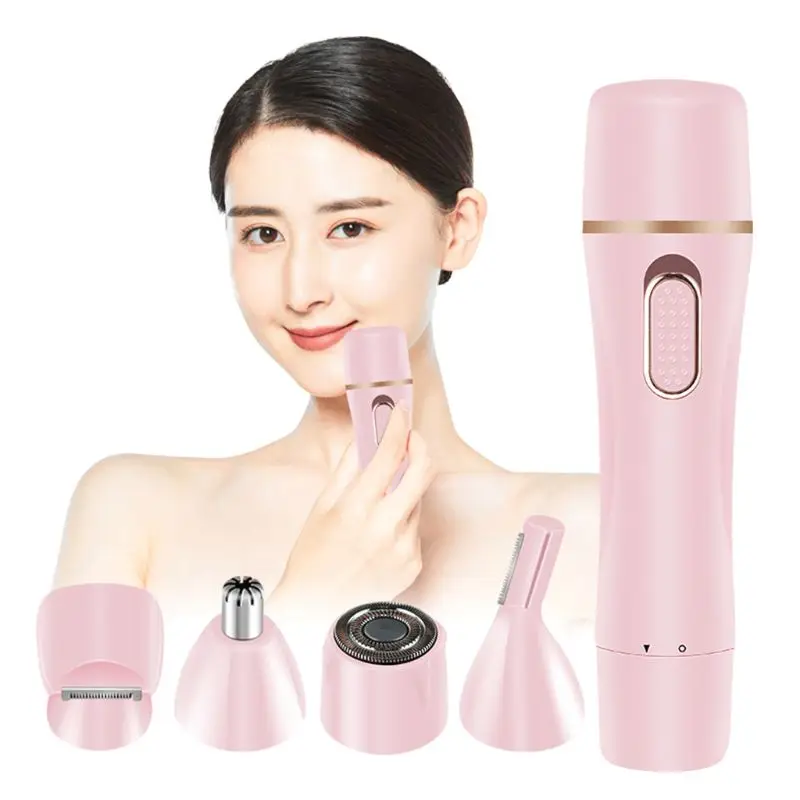 

Y1UF 4 in 1 Electric Hair Removal Epilator Bikini Body Facial Hairs Remover Shaver USB Rechargeable Shaving Machine Set for