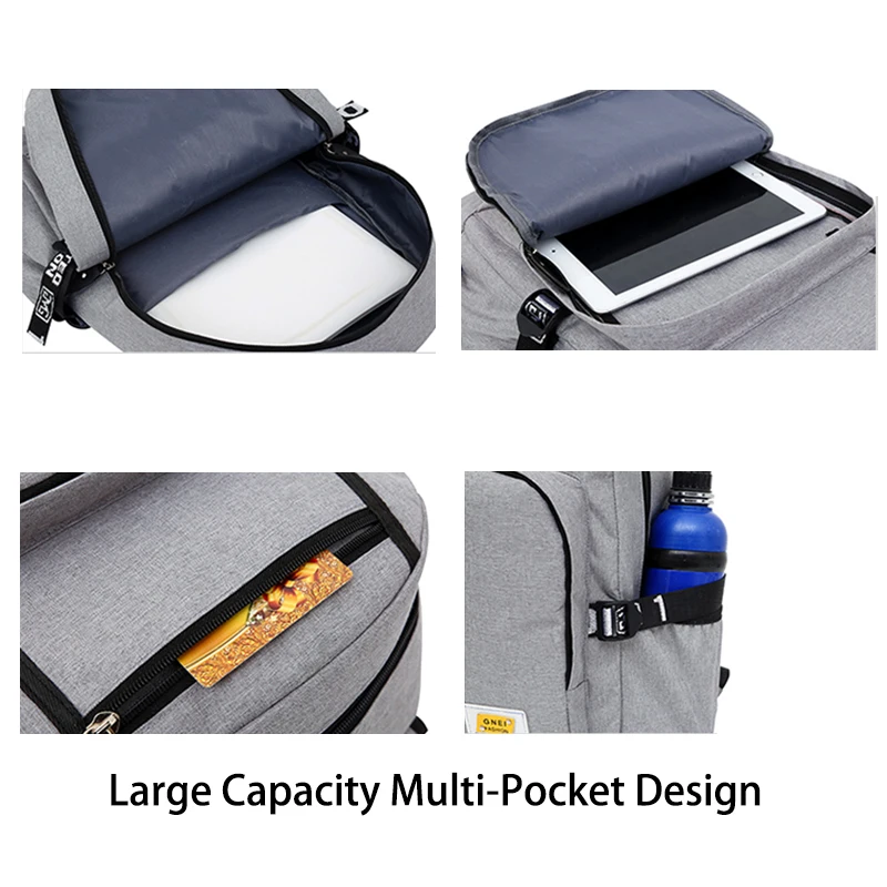 Teen Boys School Bags Gray Oxford Large Capacity College High Backpack Men Laptop Bookbags Teenage Schoolbag Student Big | Багаж и сумки