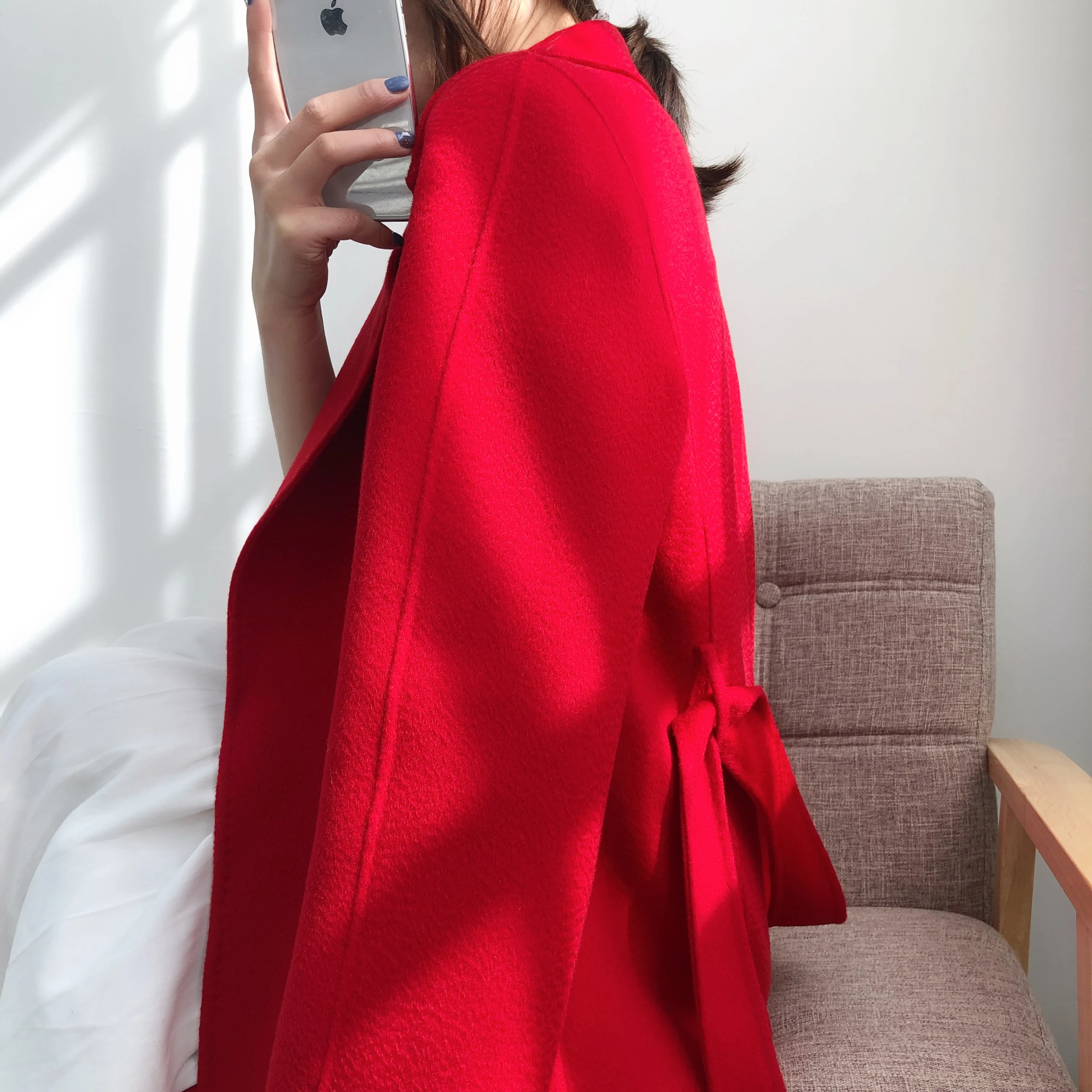 Новое модное женское длинное пальто С ВОЛНИСТЫМ ЭФФЕКТОМ на осень и зиму