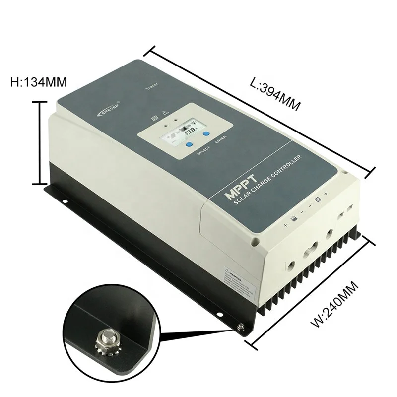 

EPEVER Tracer MPPT Solar Charger Controller 12V 24V 36V 48V 50A For Solar Panels With LCD Display