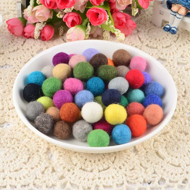 10 шт. 2 см 100% шерсть войлочные шарики милые круглые шерстяные сделай сам красочные