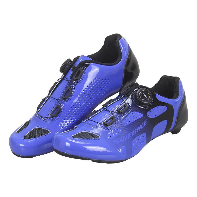 Beli Sidebike Ultralight Carbon Fiber Sepatu Bersepeda Road Sepeda Sepatu Bernapas Self-Locking Reflektif Karbon Tunggal Sepeda Sepatu
