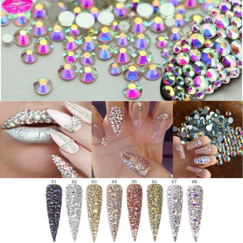 Женские стразы цвета шампанского для дизайна ногтей блестящие бриллиантовые