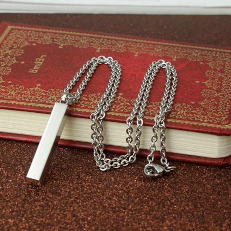 DIY колонна ожерелье с подвеской-полоской из нержавеющей стали унисекс модные