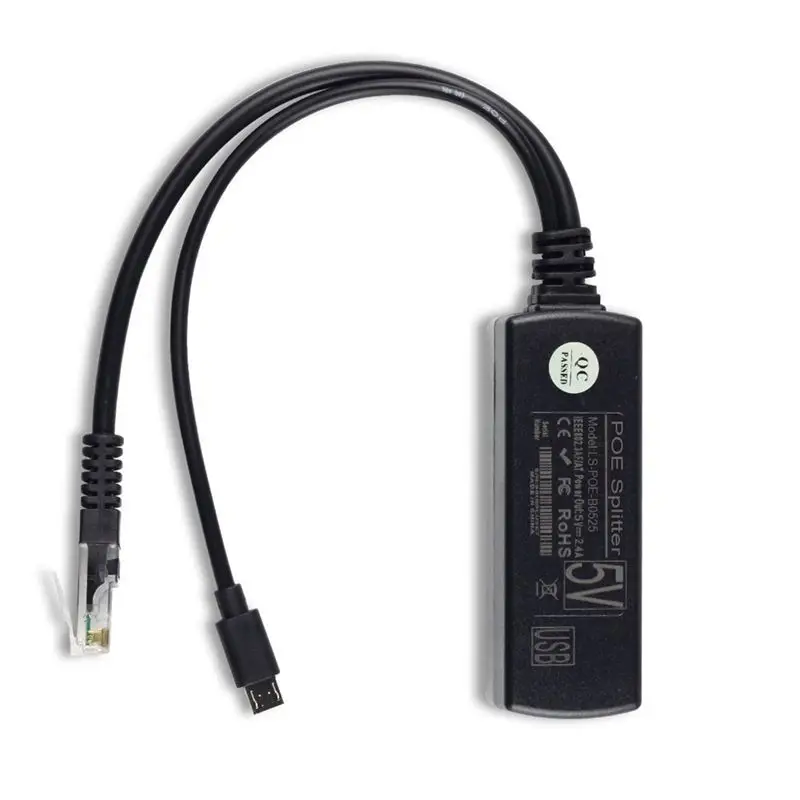POE блок питания стандартный изолированный сплиттер 48V до 5V2.4A USB интерфейс