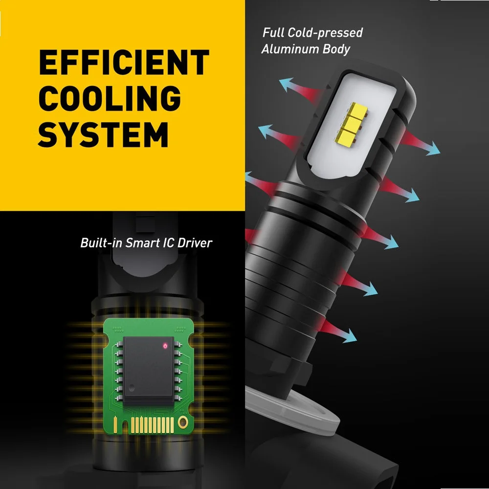 AUXITO 2 шт. H27W/2 881 светодиодные лампы H27W H27 противотуманные фары Canbus DRL для автомобиля