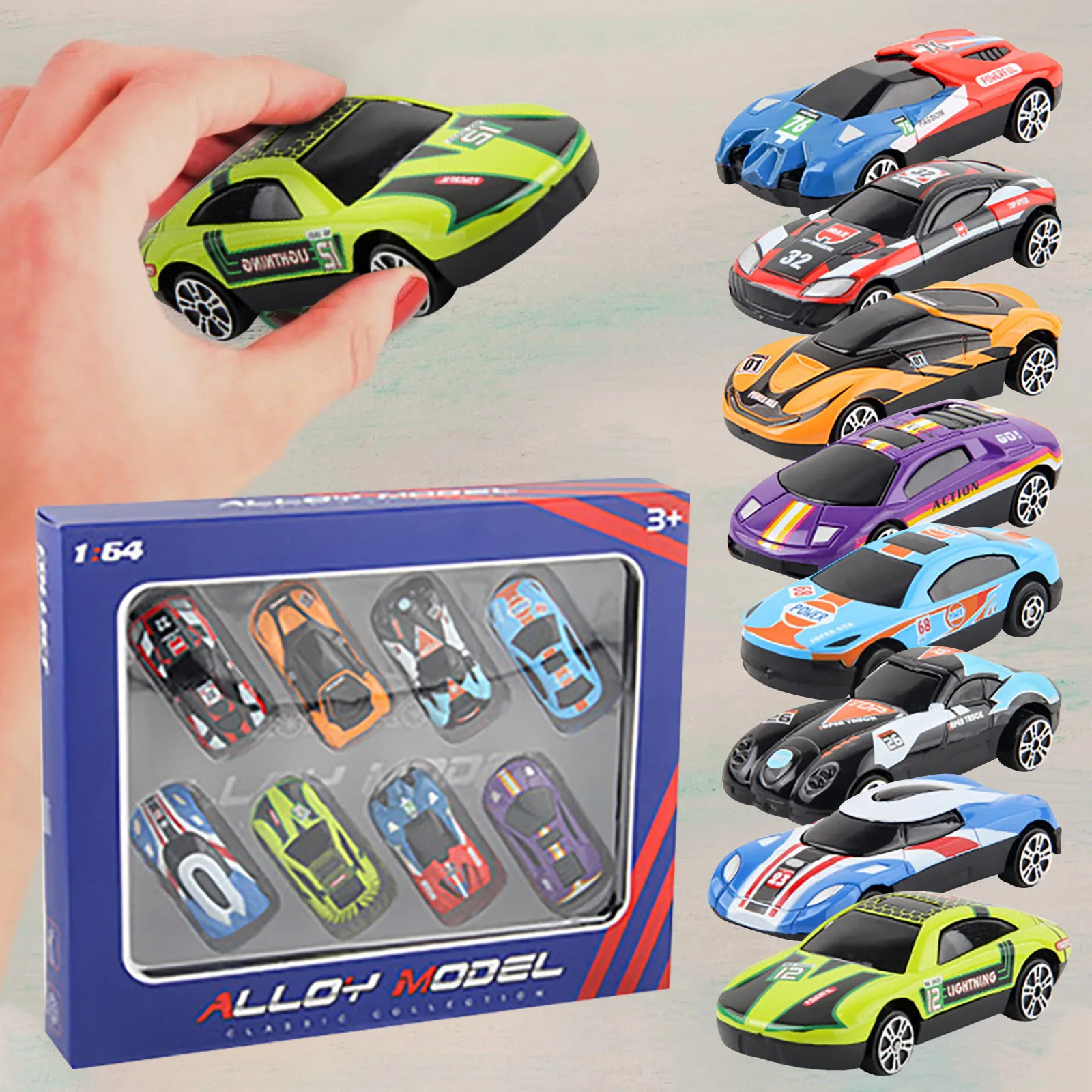 

Alloy Return Car Toys Game Playset 8 PCS Mini Metal Sports Car Model Toy Children's Educational Inertial Sports Car Model Toy