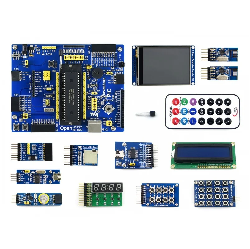 Open16F877A упаковка B # PIC16F877A I/P PIC Development Board 8 bit RISC + 14 модулей аксессуаров|pic development board|pic