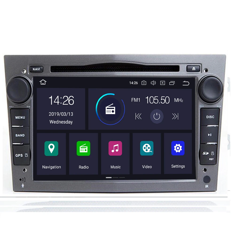 Специальный автомобильный DVD плеер на Android 10 для Opel Astra H диагональ 7 дюймов